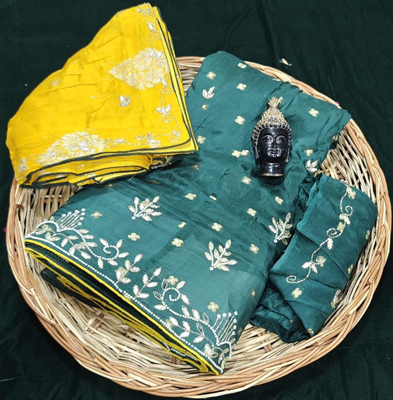 Upada  zari boti febric lehnga MX zari banarsi Duptta