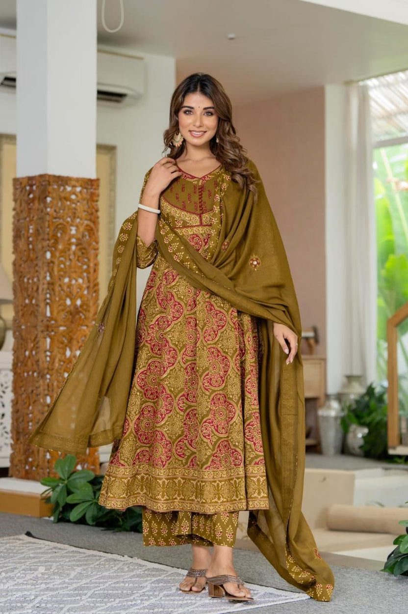 Kurta pant Dupatta Anarkali Set