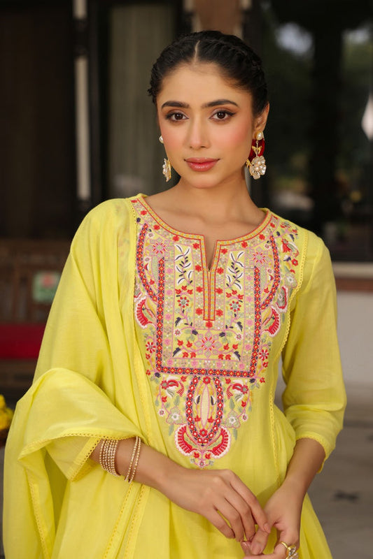 Pure Mull Cotton A-Line 3-piece suit.