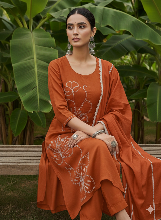 Cotton Silk 3 Piece Suit