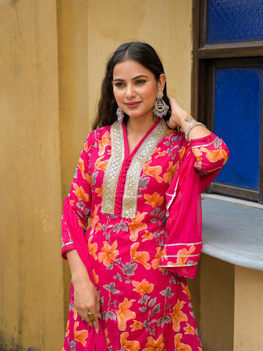 Pure Chinon Hot Pink 3 Piece Suit