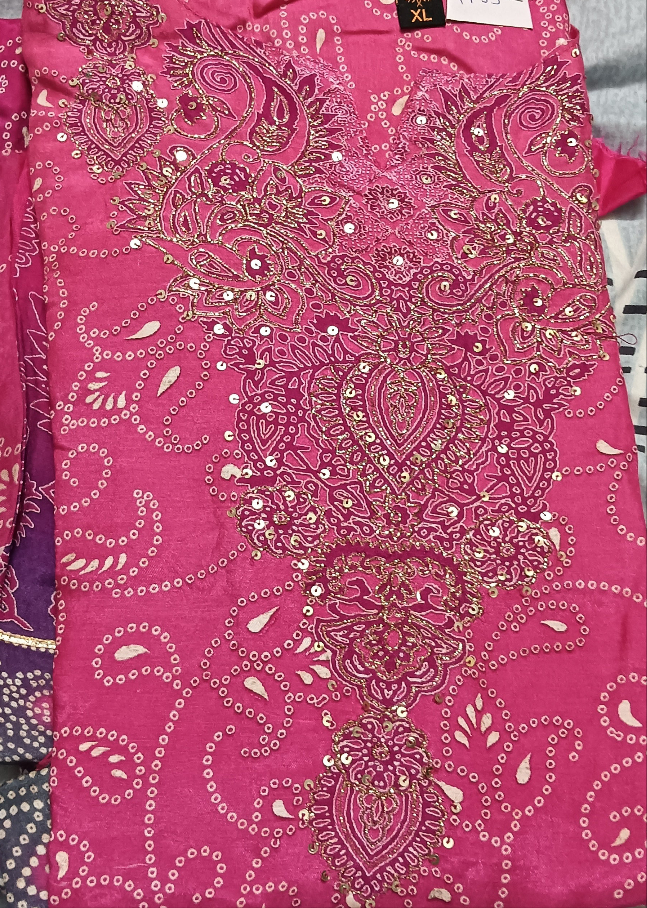 Karwa chauth Special Kurta Pant With Dupatta InPure Premium Butter Maslin Three Piece Suit Hot Pink