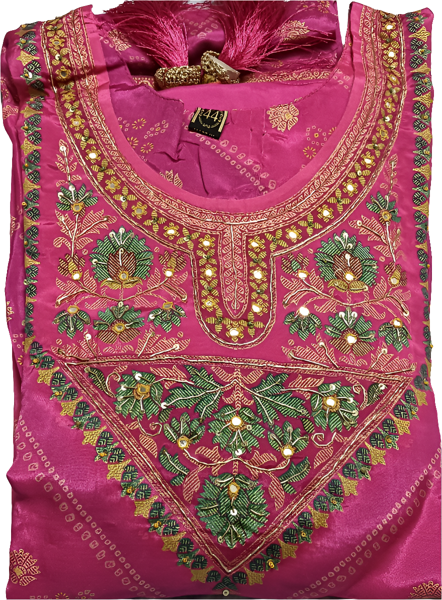 Karwa chauth special Kurta Pant With Dupatta In Pure Premium Butter Maslin Three Piece Suit in Pink colour