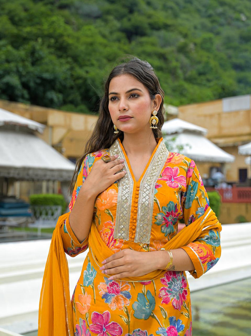 Pure Chinon mustard yellow 3 Piece Suit