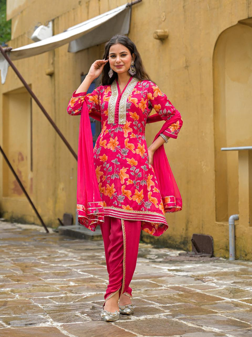 Pure Chinon Hot Pink 3 Piece Suit