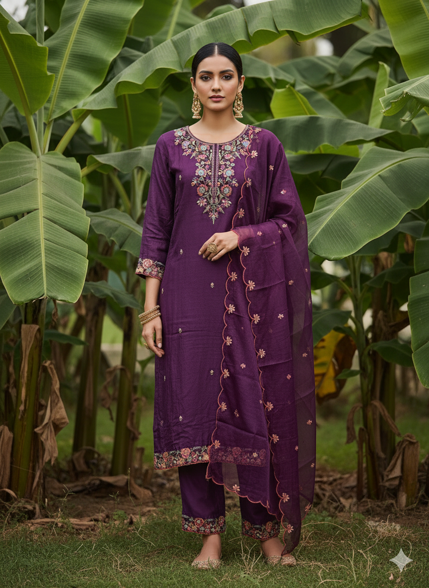 Pure Dola SilkThread Work 3-piece set