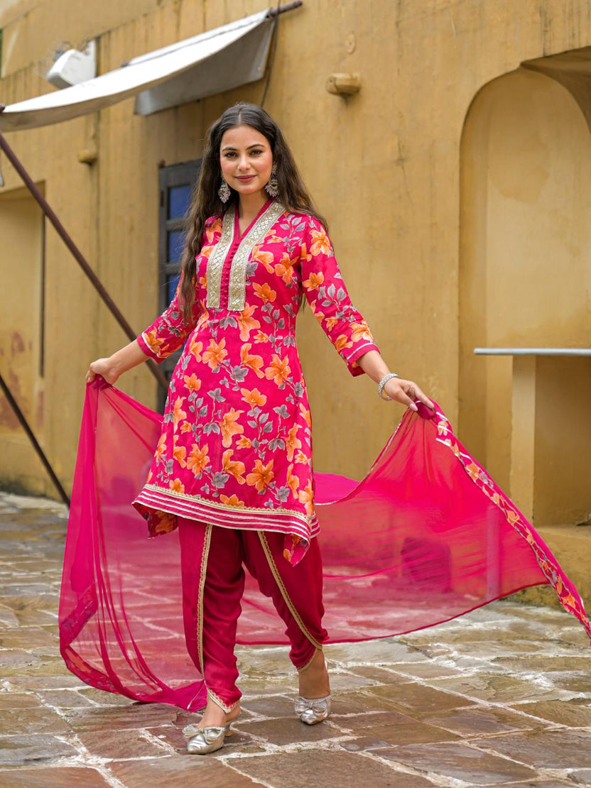 Pure Chinon Hot Pink 3 Piece Suit