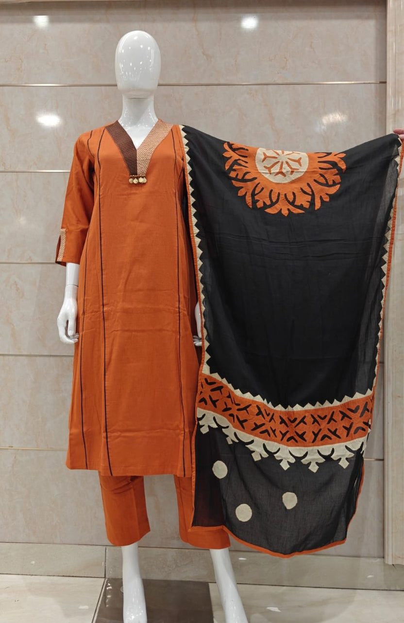 Kurta pant Dupatta Premium cotton Suit set