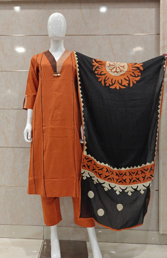 Kurta pant Dupatta Premium cotton Suit set