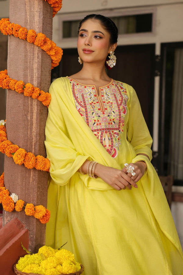 Pure Mull Cotton A-Line 3-piece suit.