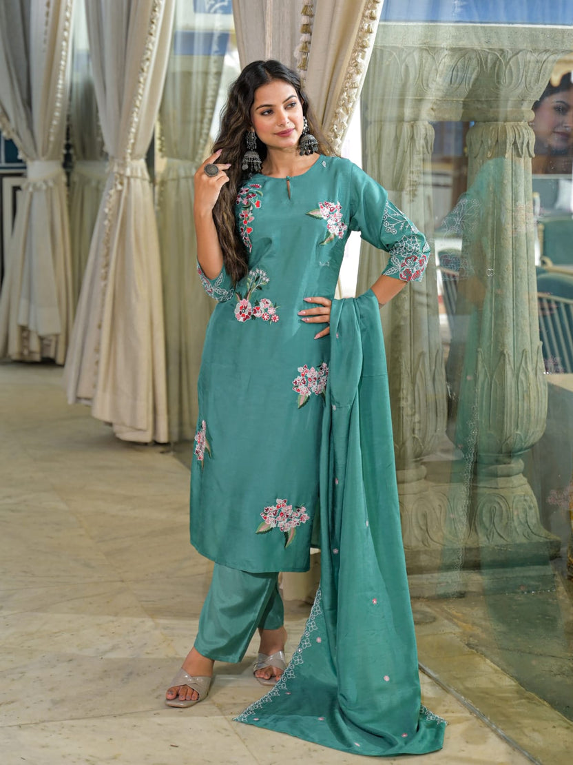 Kurta set Premium Dola Silk 3 Piece Suit