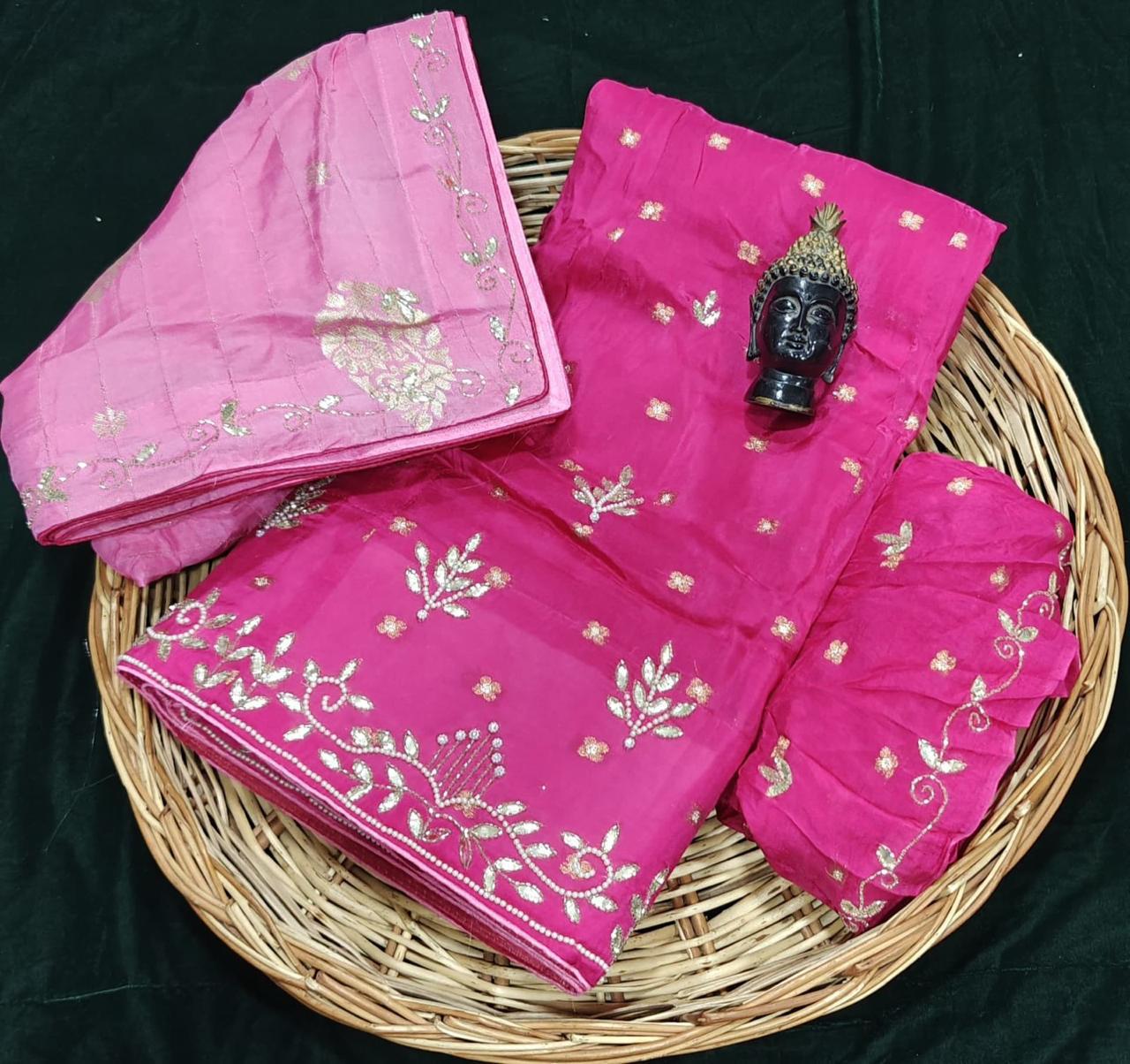 Upada  zari boti febric lehnga MX zari banarsi Duptta