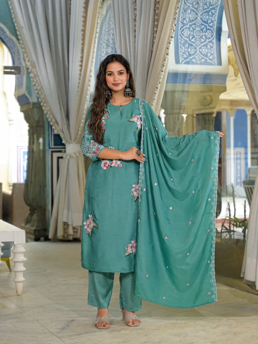 Kurta set Premium Dola Silk 3 Piece Suit