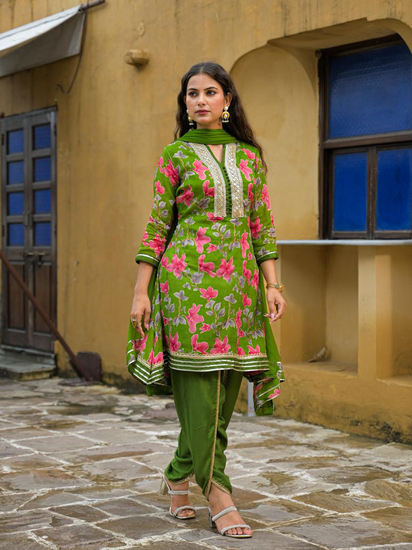 Pure Chinon Green 3 Piece Suit