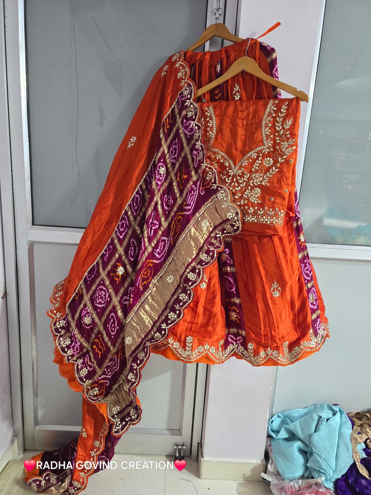 Pure Gajji Silk Ghagra With Ghatchola Bandhej Heavy Hand Gota Work With Lagdi Patta Heavy Tussels Premium Quality