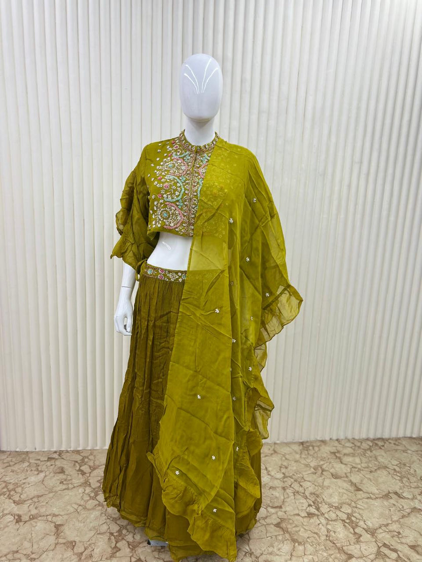 Gown party wear Premium Chinon Indo western