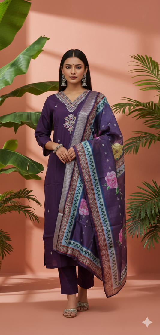 Pure Dola Silk Three Piece Suit