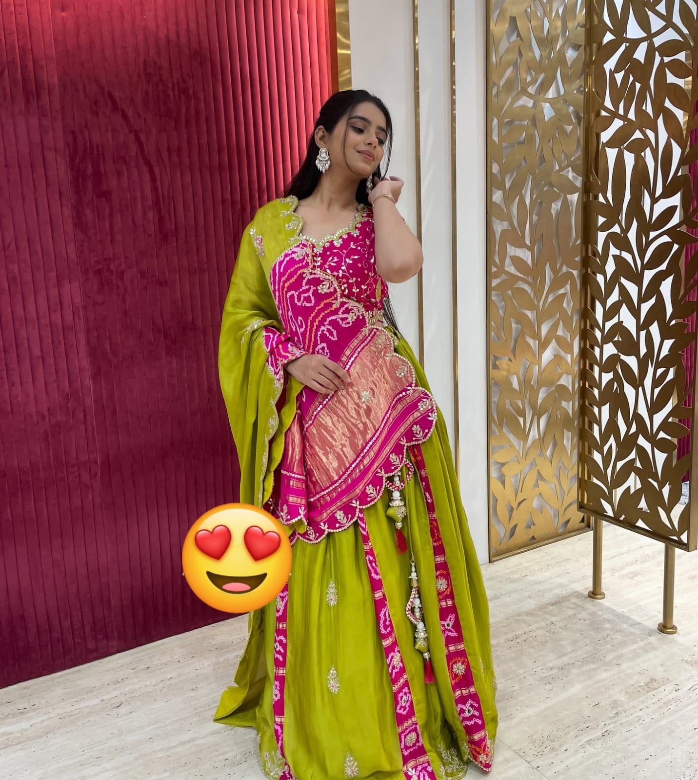 Pure Gajji Silk Ghagra With Ghatchola Bandhej Heavy Hand Gota Work With Lagdi Patta Heavy Tussels Premium Quality